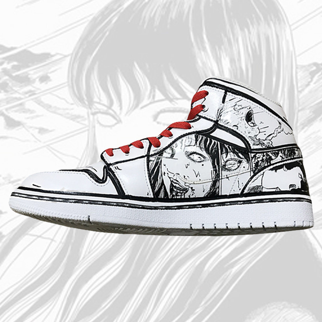 手绘黑白第五江客上富漫画绘画伊藤diy定制手绘鞋