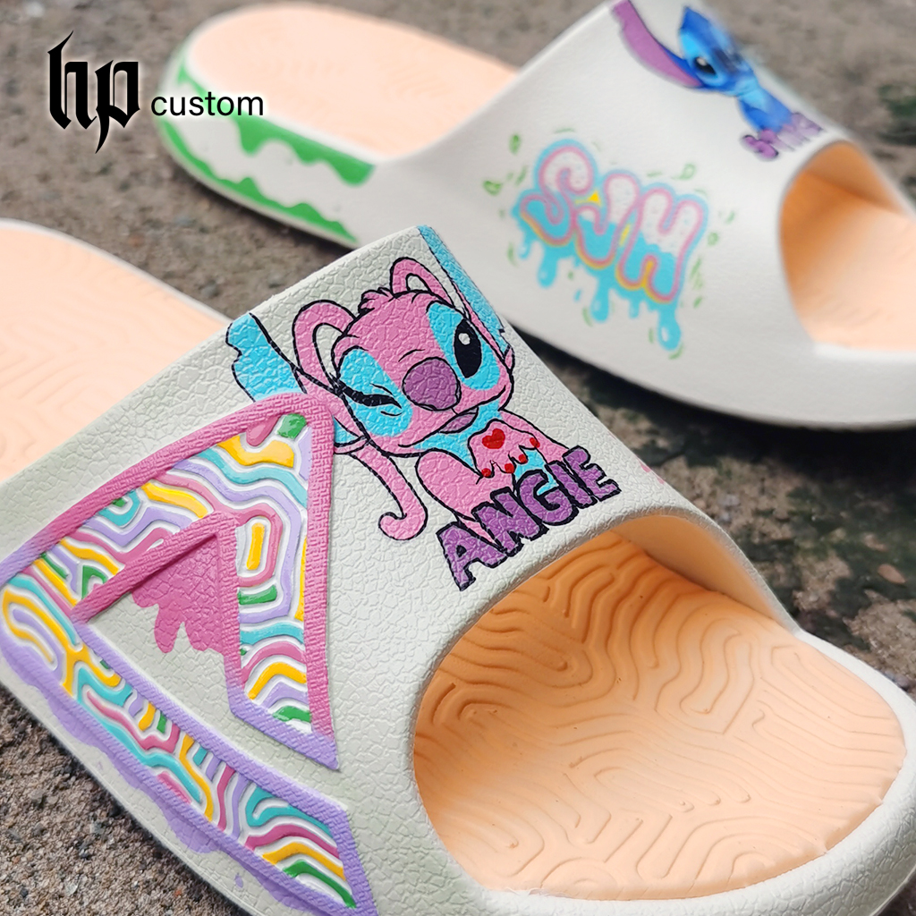 hp球鞋定制匹克拖鞋diy史迪仔情侣手绘涂鸦手绘鞋