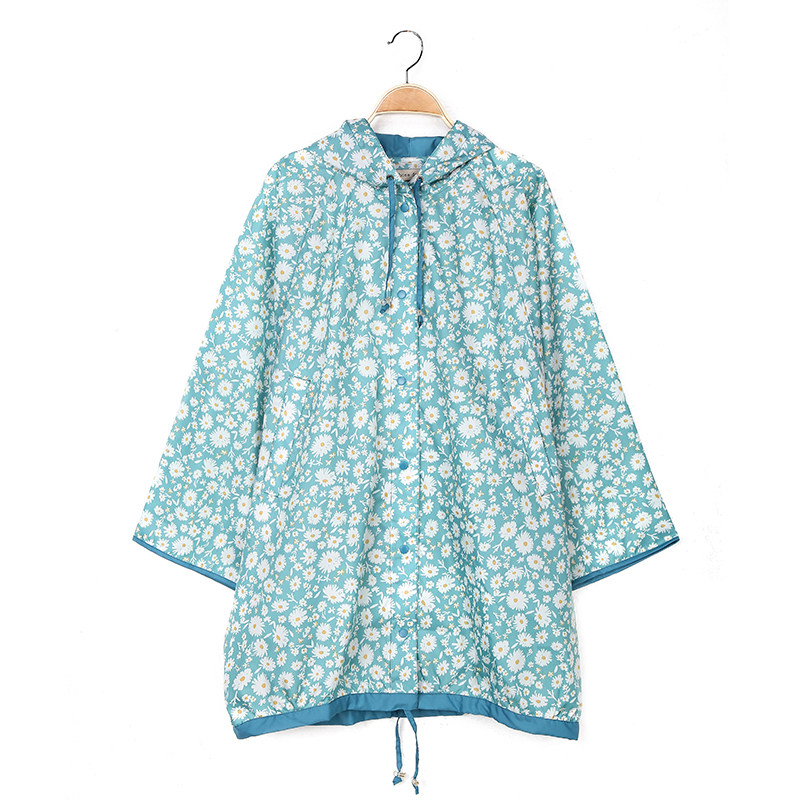 日本those days女式碎花斗篷轻薄透气雨披清新时尚便携防风雨衣