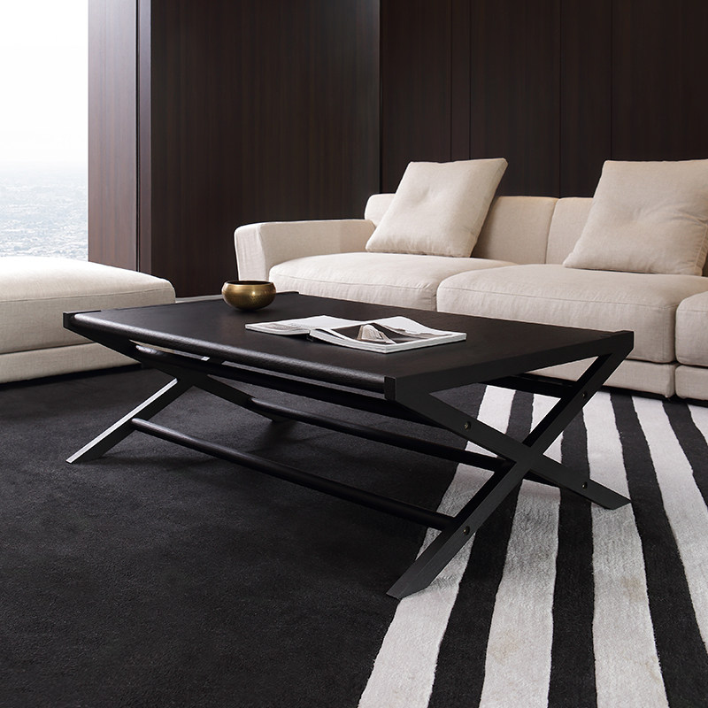 茶几如恩意式设计师现代简约风格客厅小户户型黑色茶几
