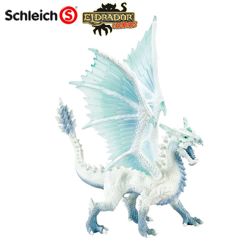 正版德国思乐魔幻冰龙模型冰怪雪狼冰原狼寒冰飞龙巨龙冬天礼物