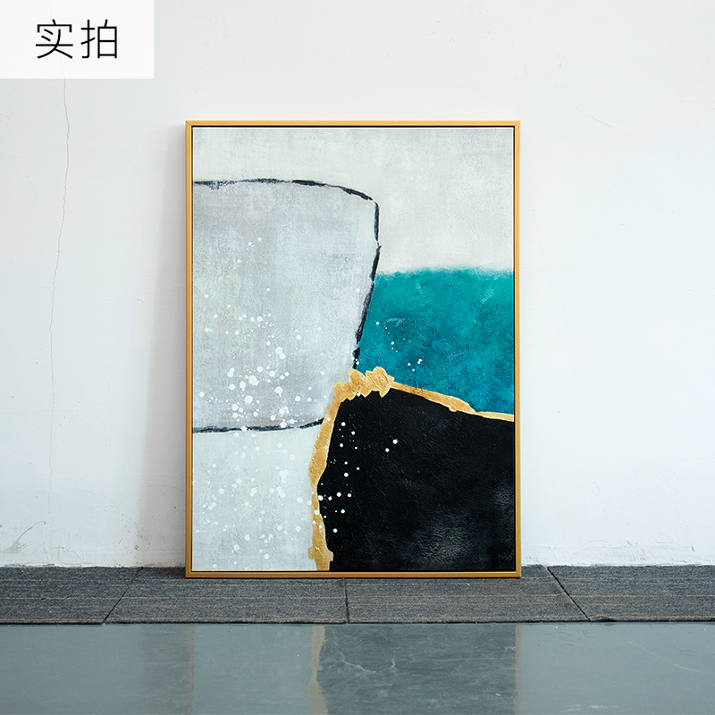 手绘油画客厅沙发三联现代简约抽象入户玄关装饰画油画
