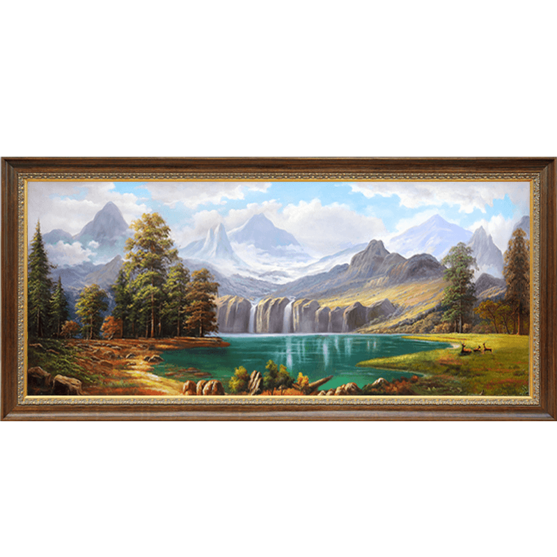 手绘油画欧式风景客厅装饰画背景墙画美美式挂画油画