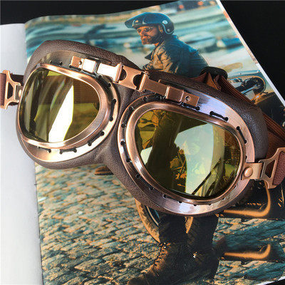风镜现货哈雷机车骑士二战飞行员复古做旧空军头盔风镜