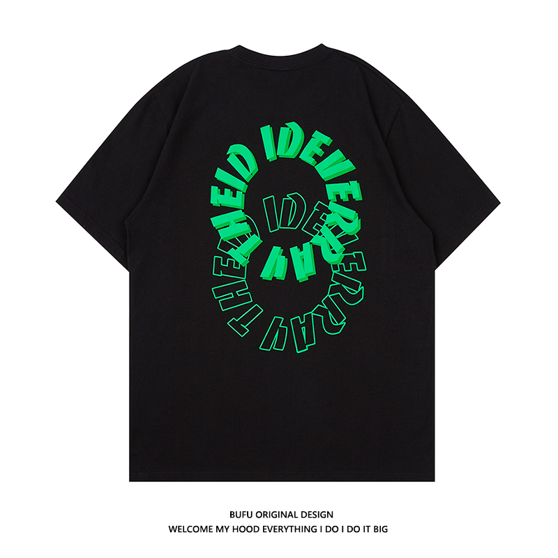 亿万少年国潮牌嘻哈oversize情侣高街vibe风短袖t恤男欧美潮流ins