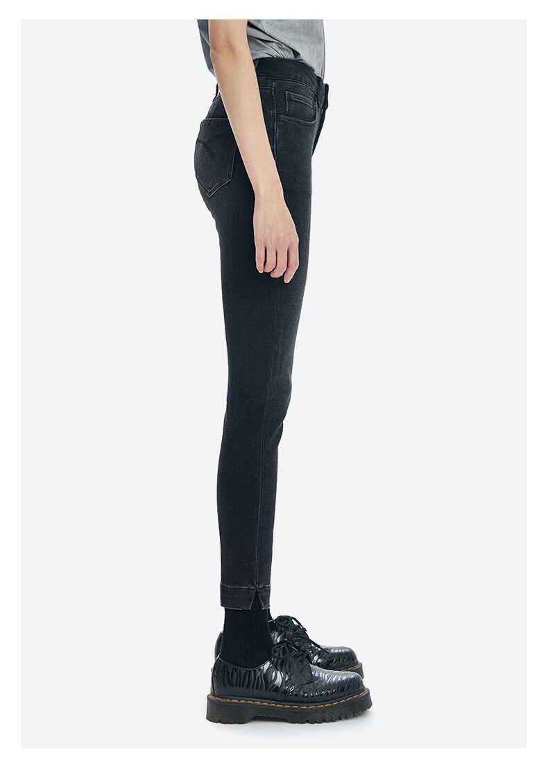 ablejeans新款黑色牛仔裤女士提臀显瘦牛仔长裤牛仔裤