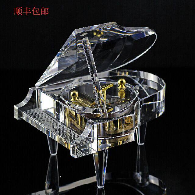 雷曼士水晶钢琴模型天空之城音乐盒八音盒生日情人节礼物音乐盒