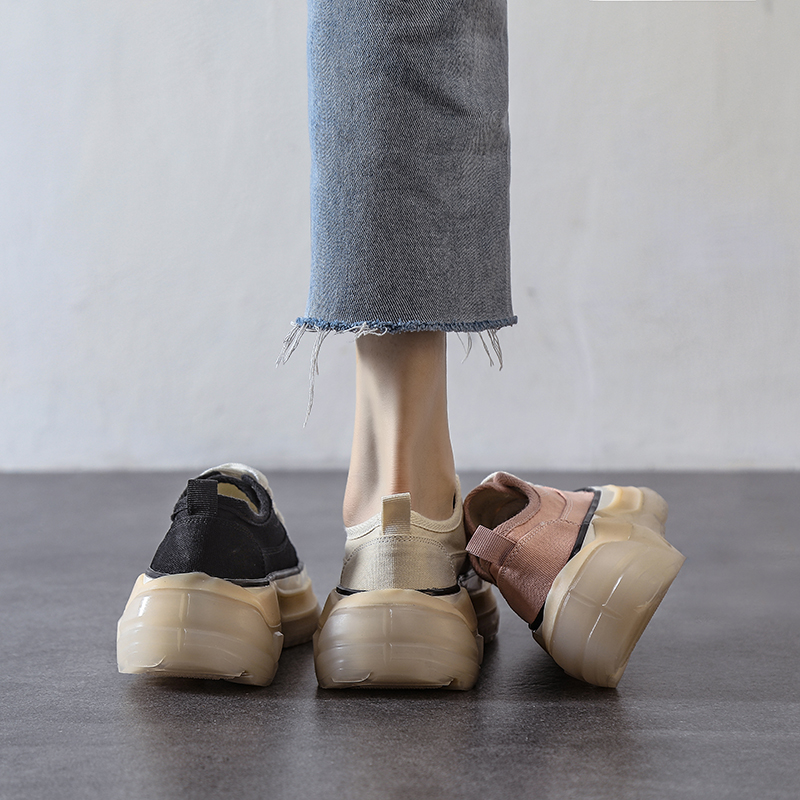 厚底帆布鞋女增高2022新款女鞋显脚小运动小白鞋子女ins街拍潮鞋