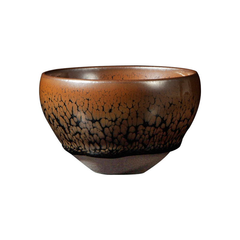 周建平红袍建盏鹧鸪斑铁胎原矿手工单个主人杯建阳建窑名家收藏品