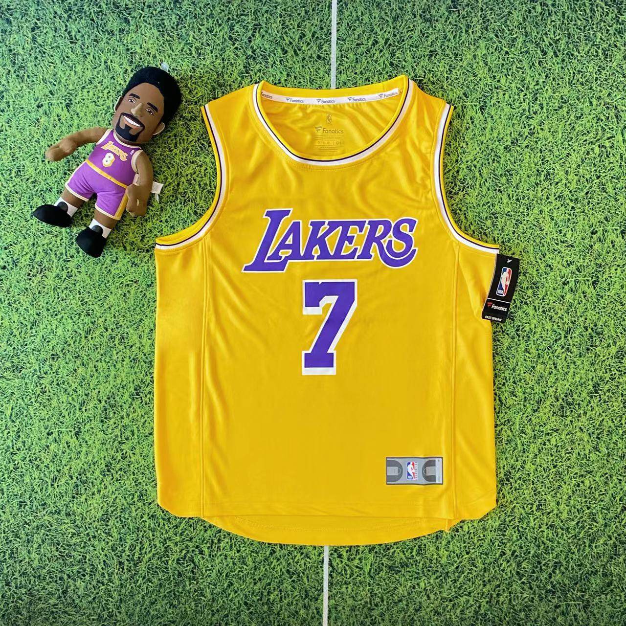 fanatics洛杉矶湖人anthony安东尼7号rep胶印球衣男女背心
