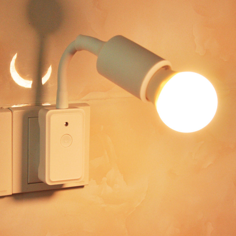 智能声控灯座插电插座式光控led家用过楼道楼梯走廊车库感应灯泡