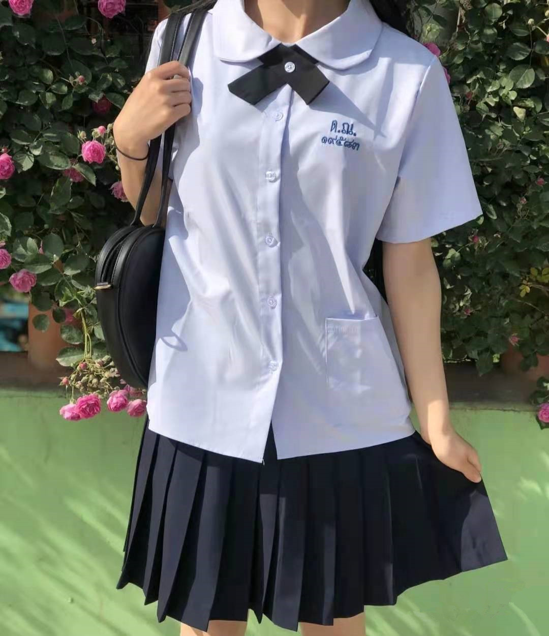 泰国校服娜诺禁忌女孩学院jk制服衬衫短袖学生校服