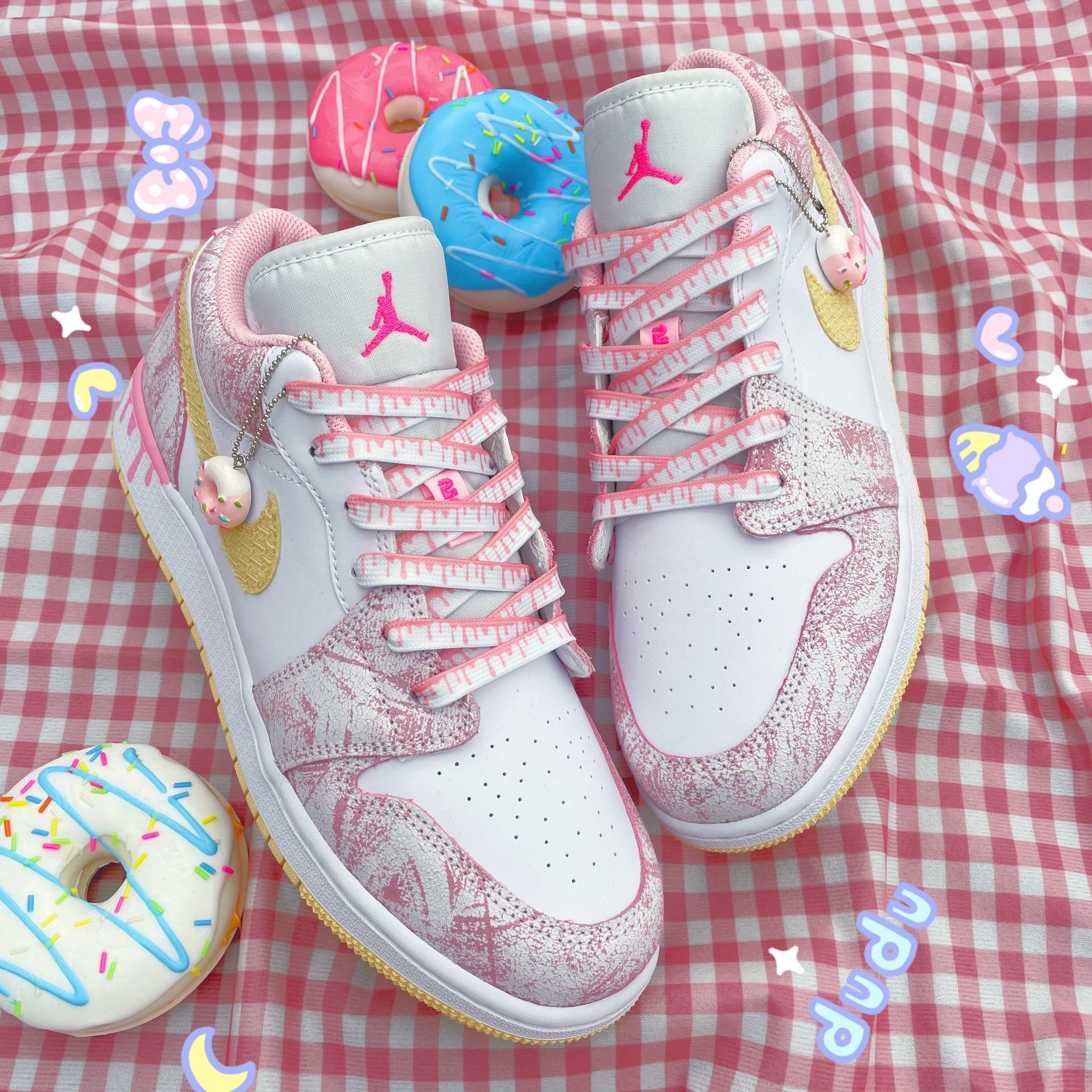 适配aj1lowgs冰淇淋粉绿流淌奶油af1空军一号鞋带