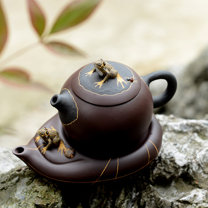 紫砂壶宜兴正品茶具套装许彩云彩云作品壶托两件套整套茶具