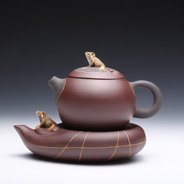 紫砂壶宜兴正品茶具套装许彩云彩云作品壶托两件套整套茶具