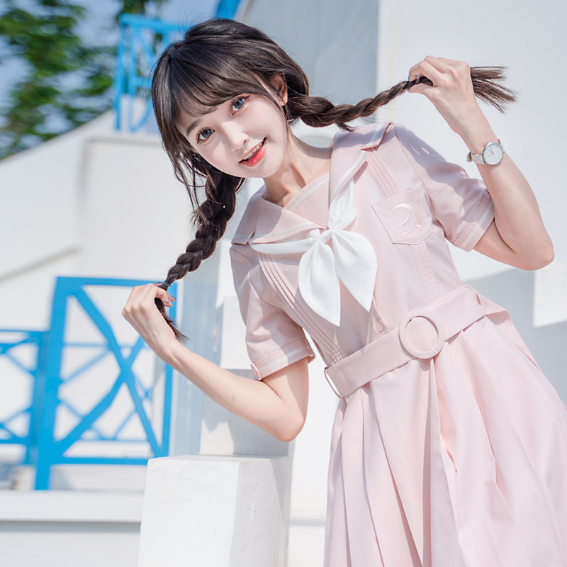 原创卡拉物语鲸落正品盛夏连衣裙jk制服校供连衣裙