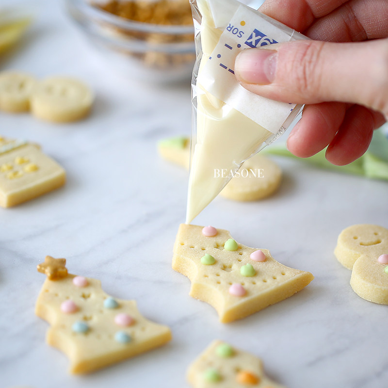 200个 自制糖霜饼干专用裱花袋 可替代1s花嘴 拉线围边写字 - 爱购网
