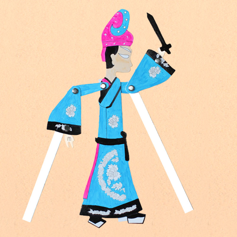 皮影戏道具民族传统手工艺品幼儿园diy制作儿童填色皮影