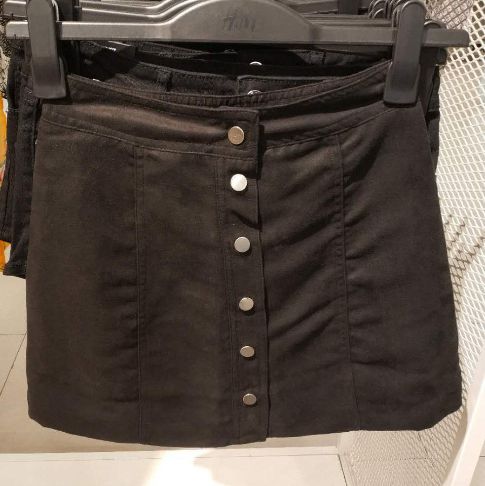 hm国内专柜正品代购6月女装新韩单排修身半身裙