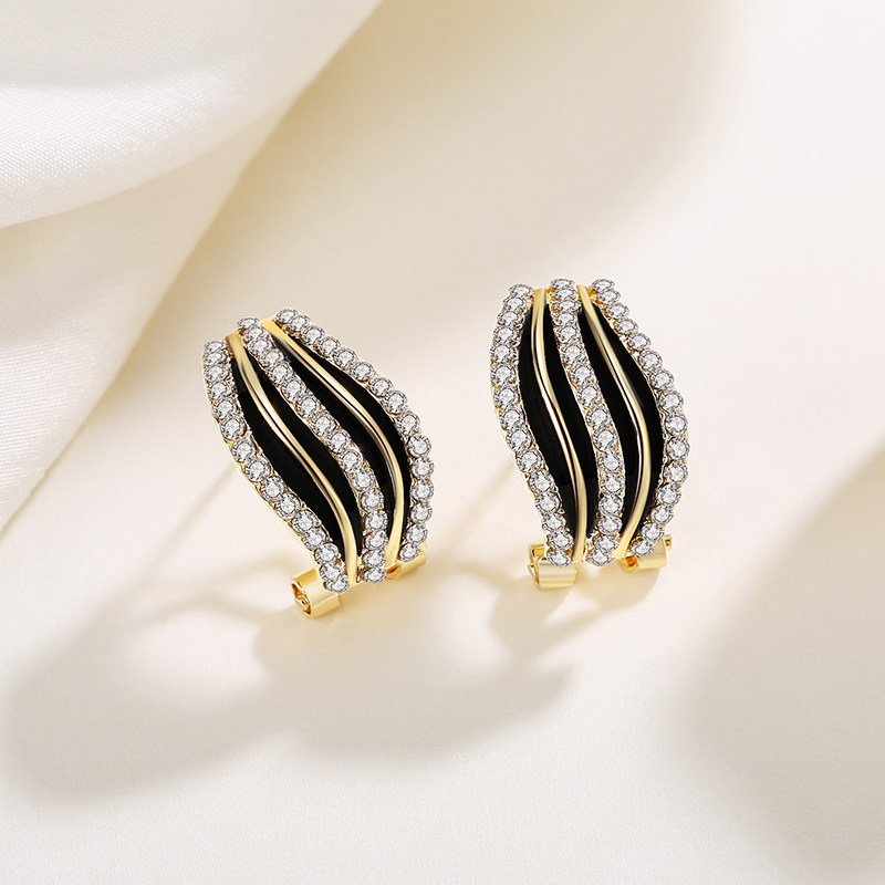 高级耳钉耳饰流行韩国银针满钻纯火焰气质款式耳钉