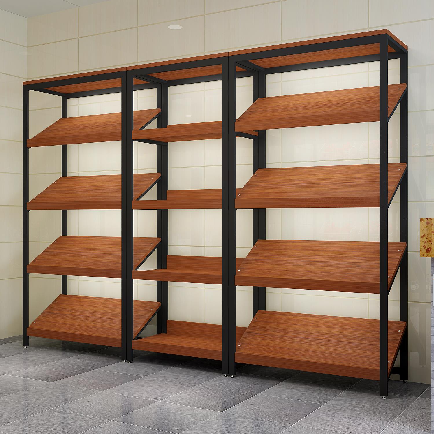 精品货架置物架样品展示柜斜面陈列化妆品水果水果商商用展示柜