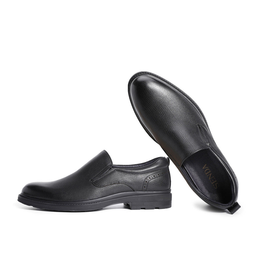 森达冬季专柜同款英伦套脚通勤时尚商务男鞋正装皮鞋