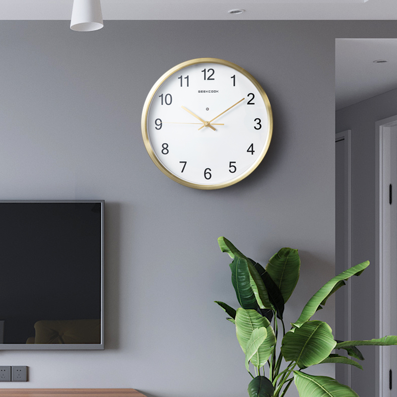现代简约声控夜光挂钟北欧创意时尚钟表时钟客厅挂钟