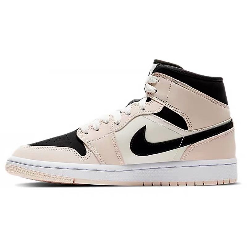 airjordan1aj1奶茶mid黑白粉灰卡其中帮女鞋bq6472800