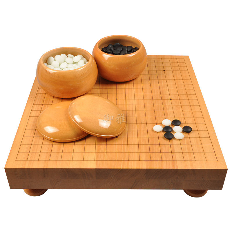 围棋御雅新榧木棋盘棋桌实木套装单面双面新云围棋