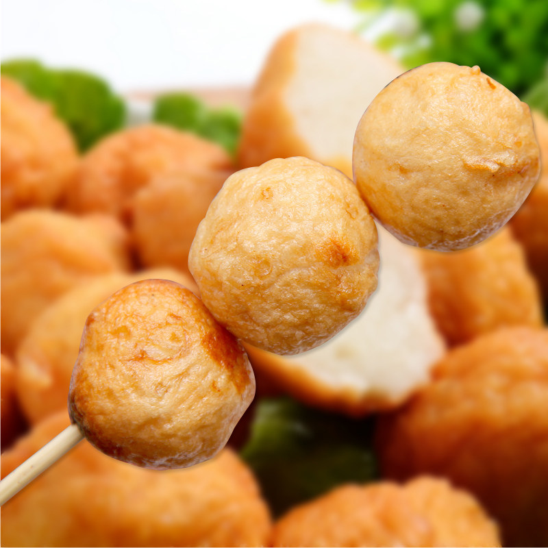 御味深海墨鱼爆蛋火锅麻辣烫烧烤爆烤油炸125粒鱼丸