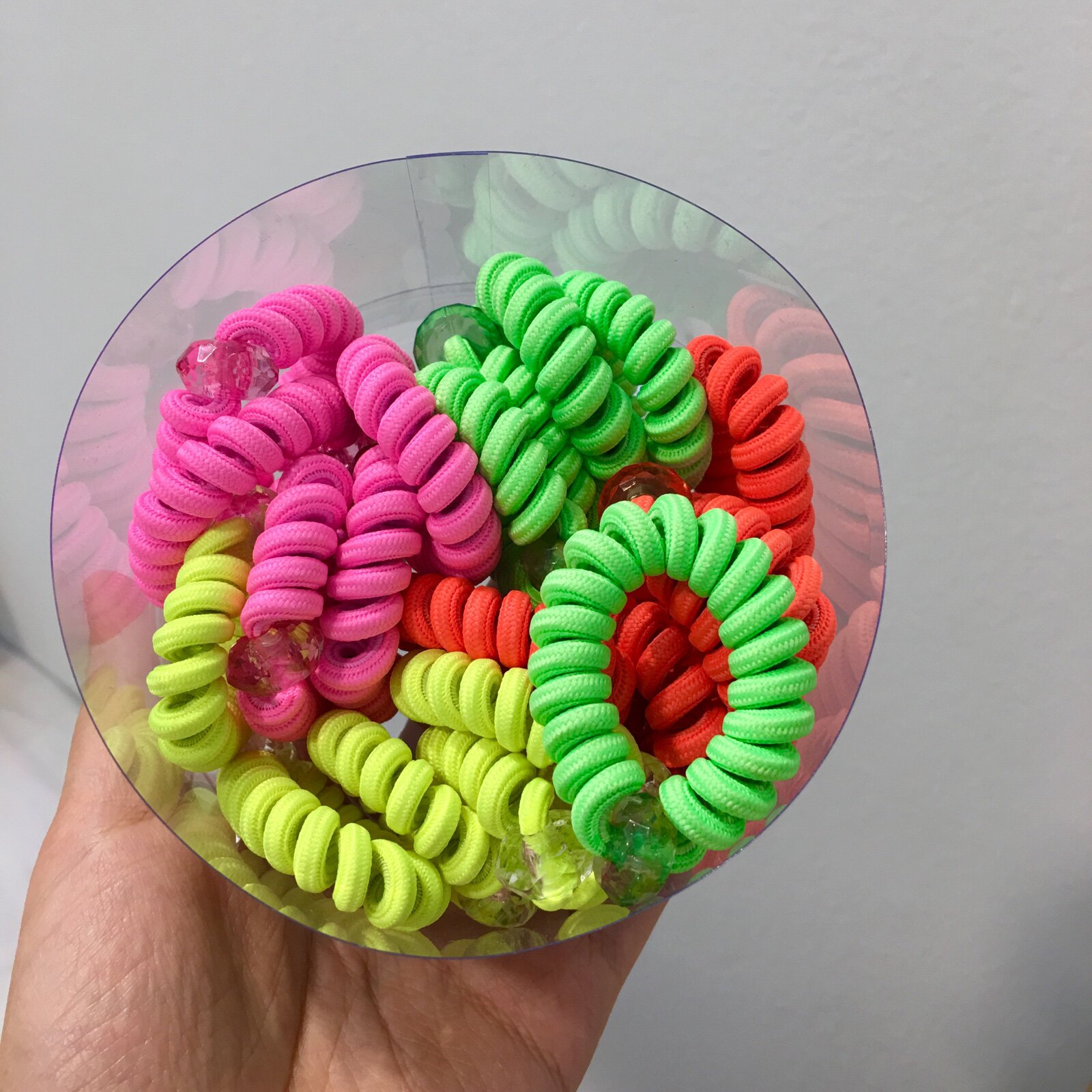 荧光电话线皮筋儿童发饰舒适不嘞发发饰