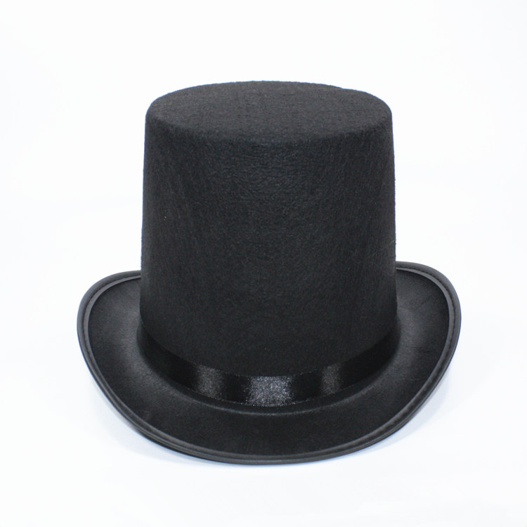 黑色林肯帽高顶礼帽高帽魔术师爵士绅士帽子表演帽子