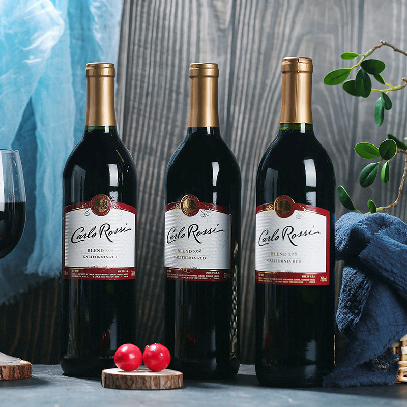 美国原瓶进口加州乐事干红整箱6支装blend308葡萄酒干红静态葡萄酒
