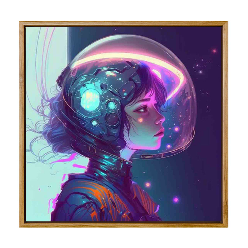 星球少女数字油画diy填充涂色手绘油彩彩画未来diy