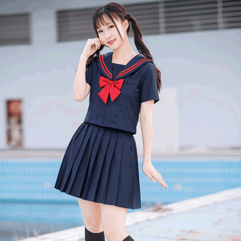 套装日系正统二本水手班服演出服jk制服百褶裙学生校服