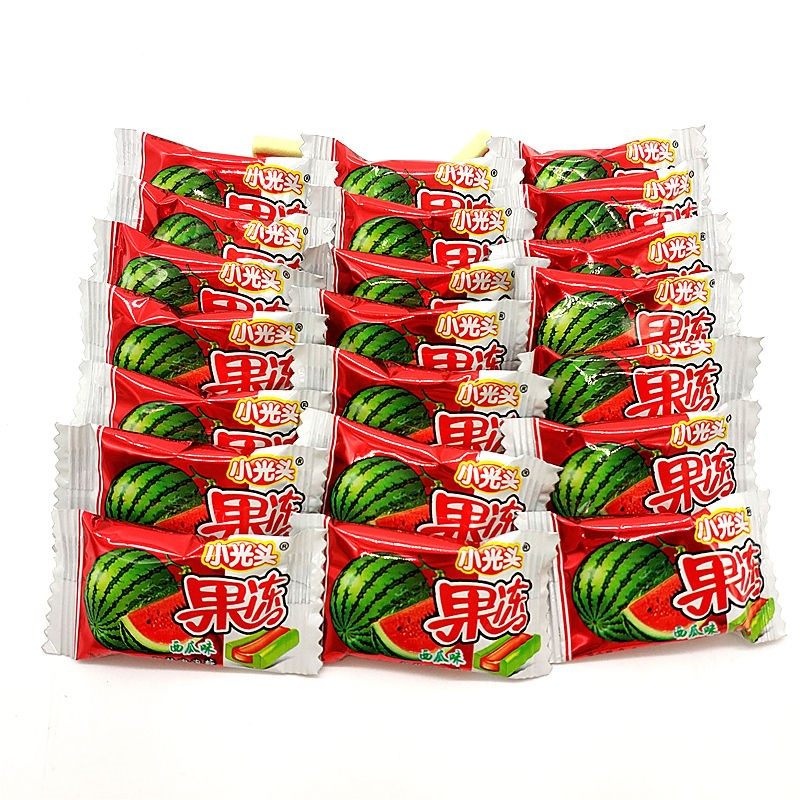 泡泡糖小光头果冻540g桶约150粒口香糖西瓜夹心超软传统糖果