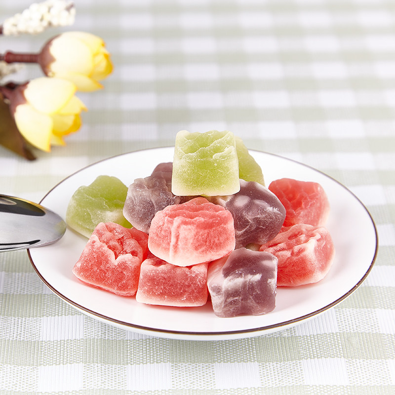 徐福记一块果饮橡皮糖500g柠檬西瓜草莓水果软糖传统糖果