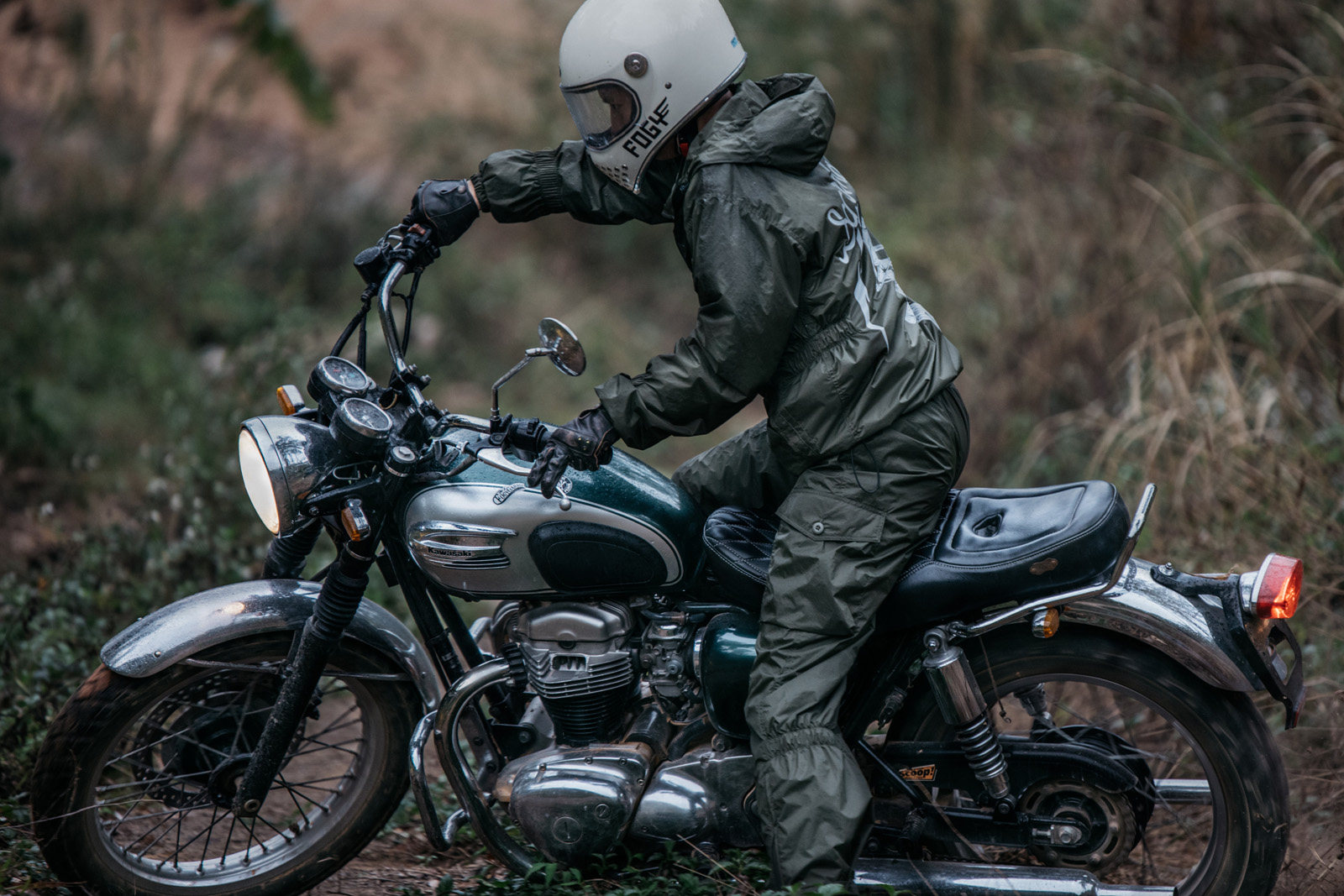 fogy复古冲锋分体美式工装长途反光机车防水摩托车雨衣