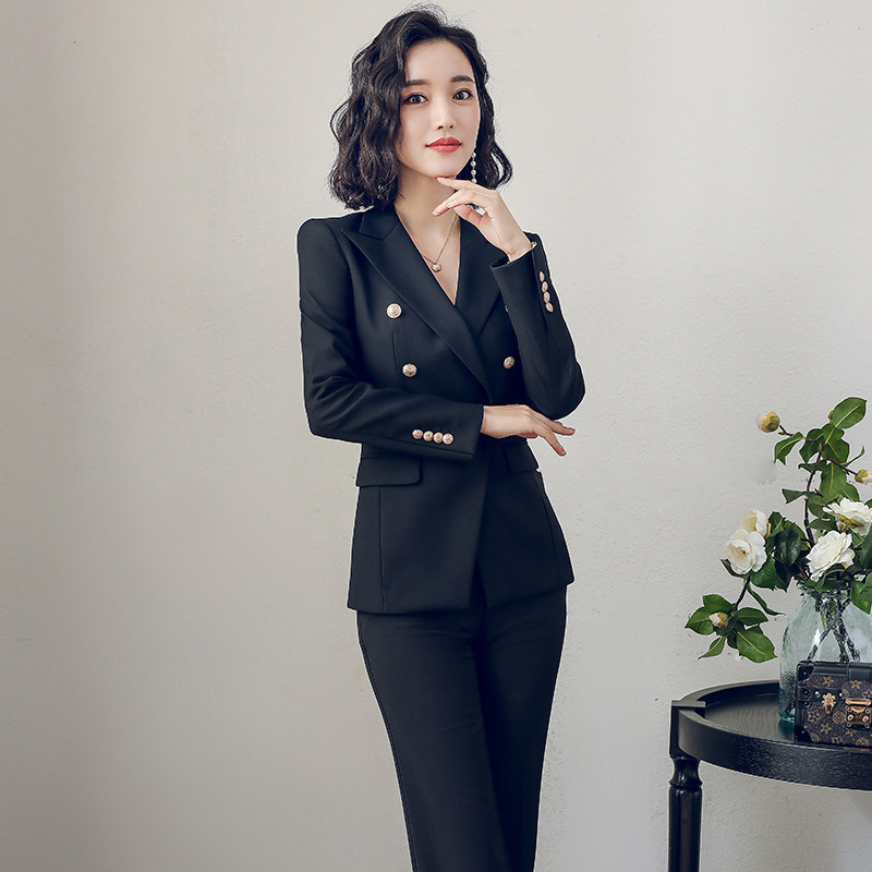 美容院老板娘女经理店长培训职业套装艾尚国际时光售楼部职业女裤套装