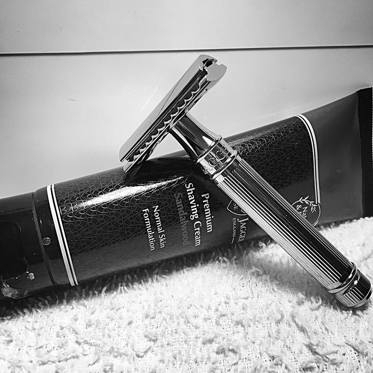 edwinjagger英国镀铬de89bl加长手柄男士经典双刃剃须刀
