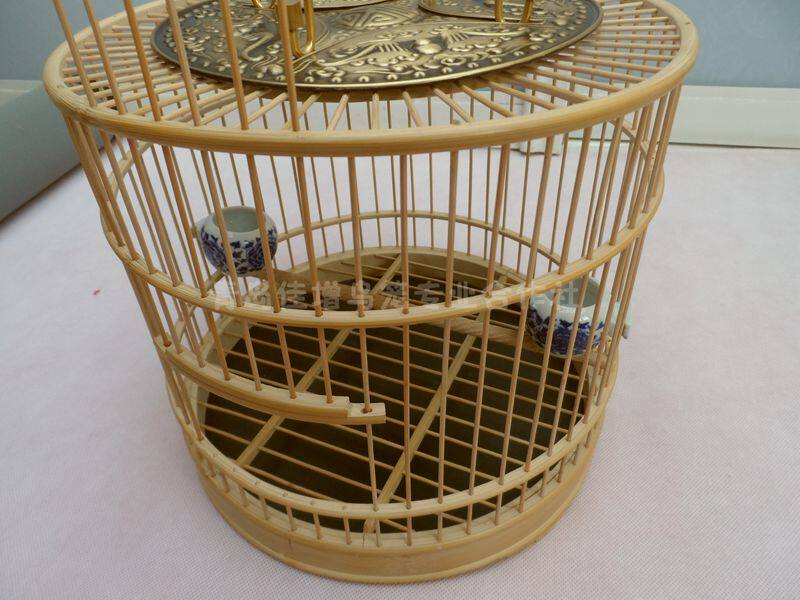 大欧鸟笼 竹制 竹 鸟笼 靛颏 红子绣眼笼 双层底56条 半成品鸟笼