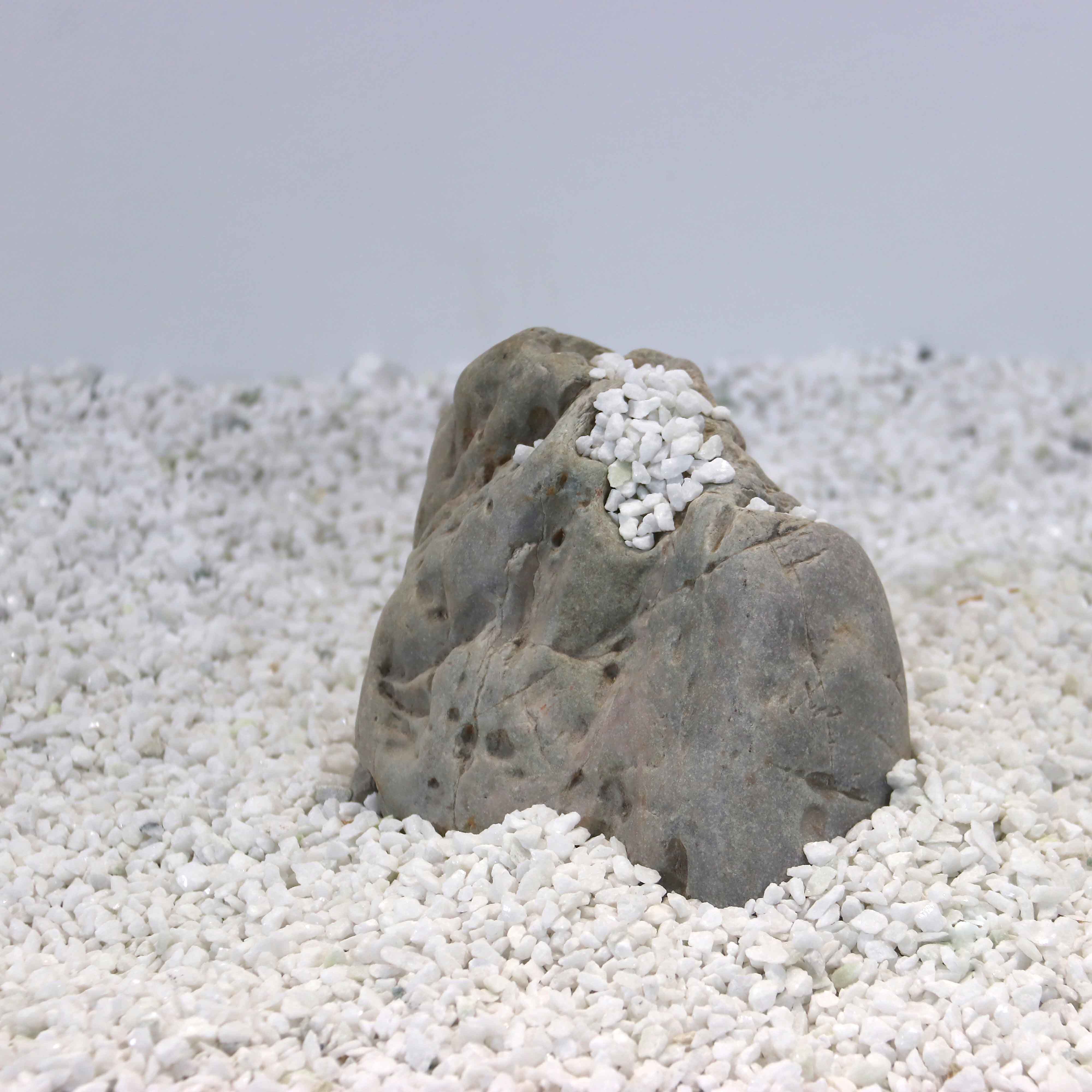 装饰白石子石子松树多肉花盆铺地园林山水白色仿真花