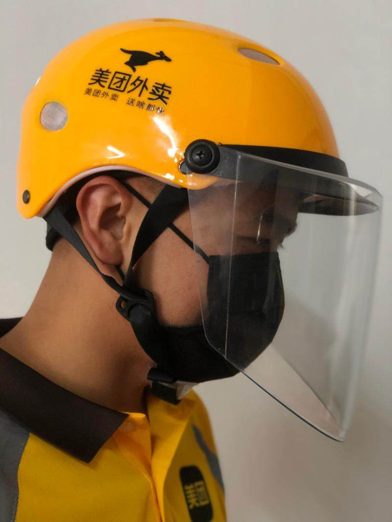新款美团电动车安全帽轻便式头盔骑手防晒透气夏季头盔