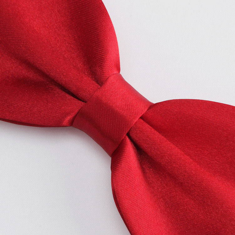 鲜枣红色男女女士表演演出大合唱主持司仪领结领结