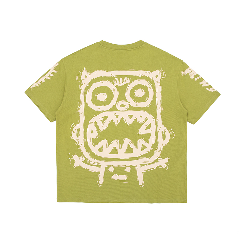 有理想国潮气流三色小怪兽夏季短袖女ins潮宽松街头t恤男calmmind