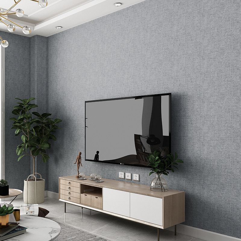 高档亚麻墙布无缝壁布客厅卧室素色现代简约壁纸无缝墙布