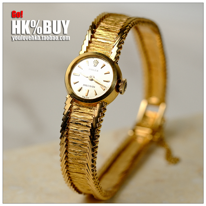 日本代购Rolex劳力士简约秀气小表盘手动机械表18k金古董女表中古