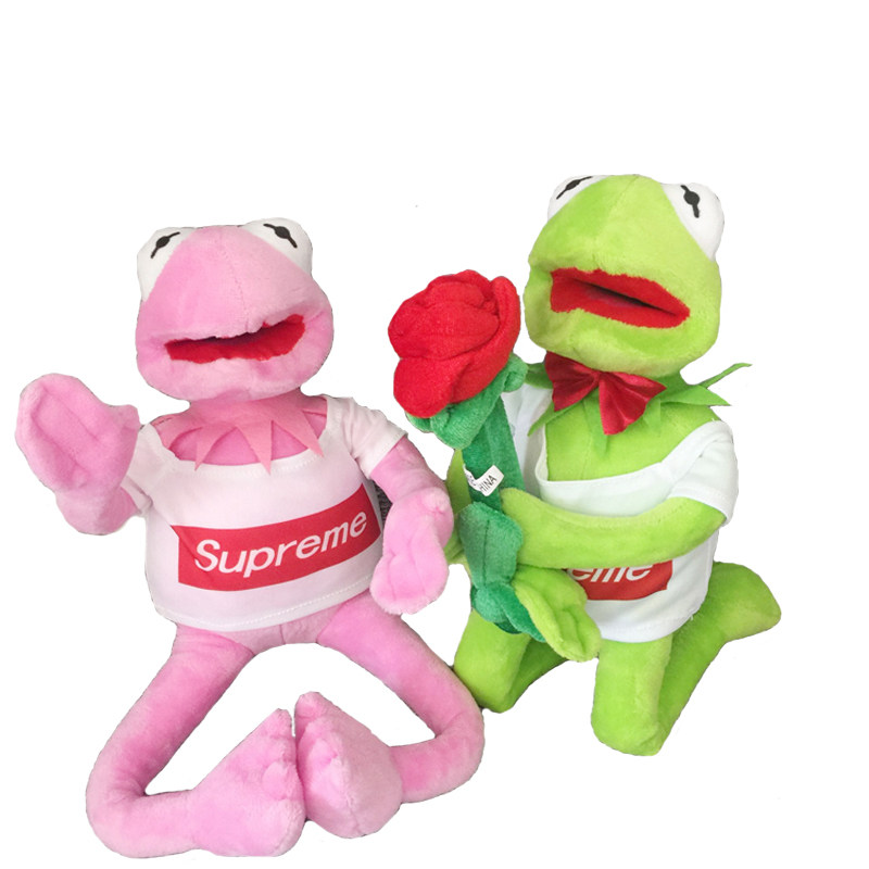 芝麻街青蛙公仔supreme科密特青蛙玩偶穿衣凹造型表情包搞怪礼物