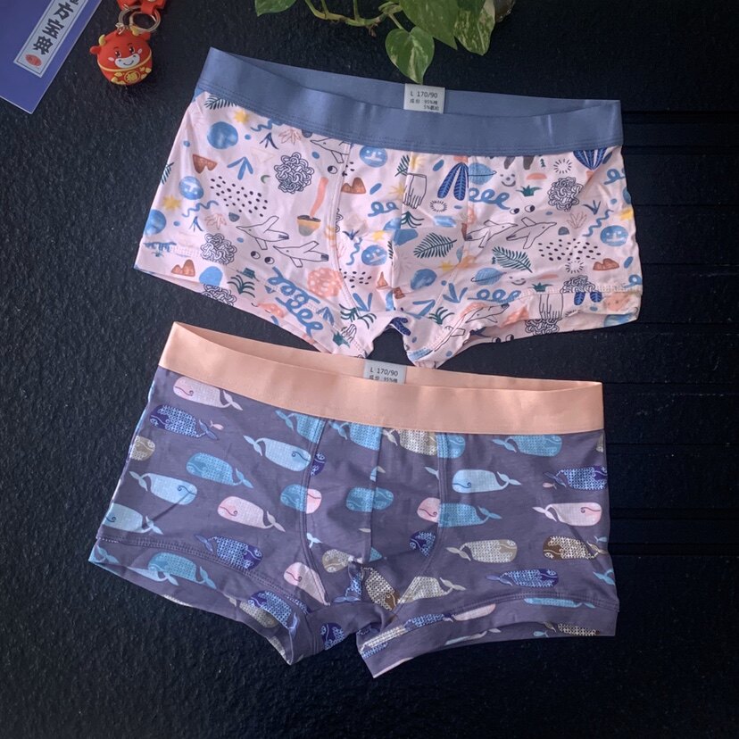 青少年平角卡通可爱男生内裤学生纯棉四角男平角内裤