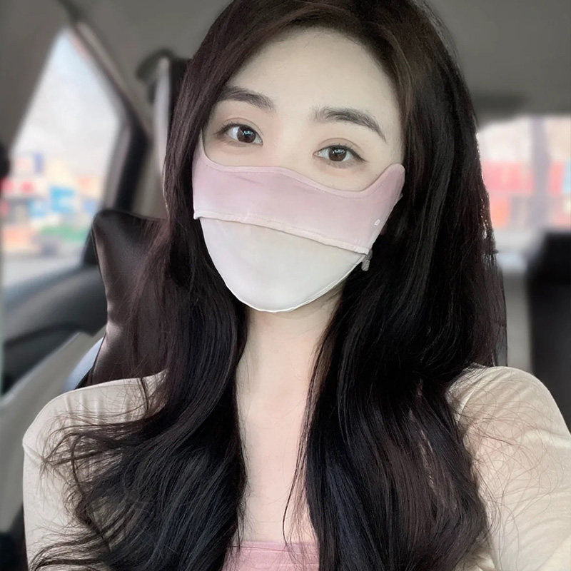 护眼角防晒口罩腮红面罩3d立体遮全脸夏季脸罩女防尘防紫外线冰丝